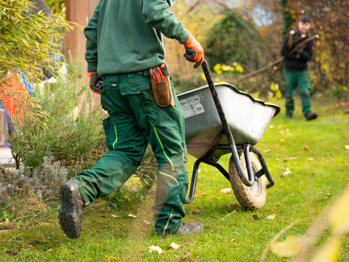 Landscaper at work outdoors, Alori app for landscaping
